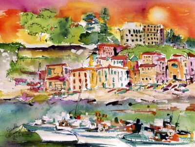 Italian Art Sorrento Amalfi Coast Small Watercolors of Italy