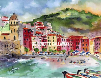 Italian Art Vernazza Cinque Terre Small Watercolors of Italy