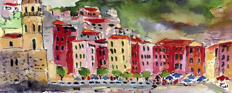 Italian Art Vernazza Cinque Terre Small Watercolors of Italy