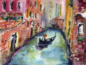 Venetian Whimsey Old World Charm Small Paintings of Italy Large