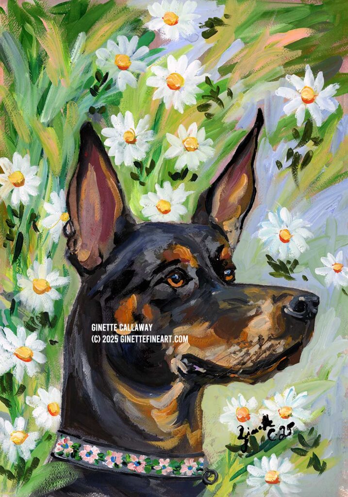 Dog Art Doberman Arko I remember You LArGE Image