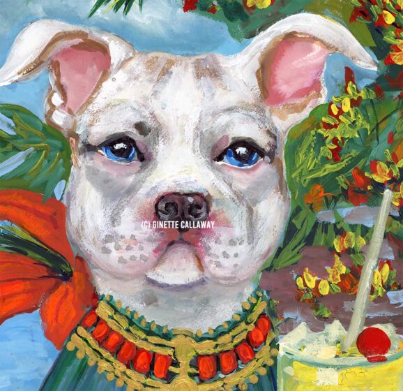 Dog Art Snowball Living His Best Life