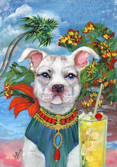 Dog Art Snowball Living His Best Life