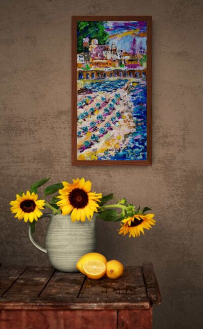 Swirls of Summer on the Amalfi Coast Oil Painting Wall true size
