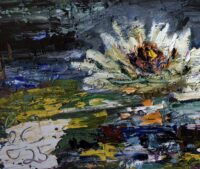 Black Water Moon Georgia Okefenokee Oil Painting detail