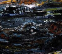 Black Water Moon Georgia Okefenokee Oil Painting detail 2