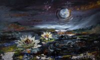 Black Water Moon Georgia Okefenokee Oil Painting M