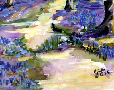 Bluebell Forest A Walk in Peace Watercolors detail