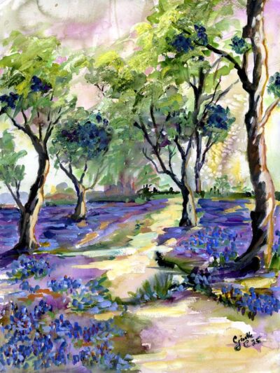 Bluebell Forest A Walk in Peace Watercolors